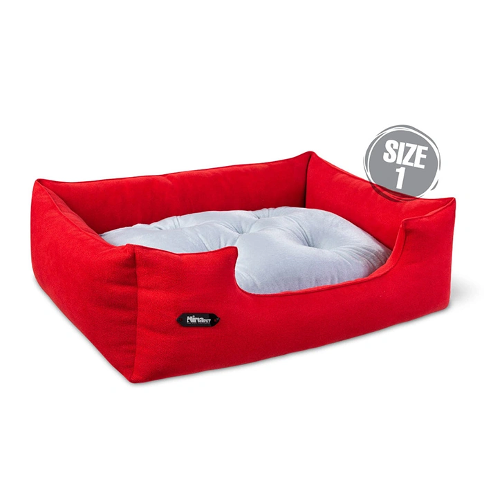 Bed-Red-cat-dog جای خواب سگ و گربه جنس پارچه مبلی درجه یک رنگ قرمز