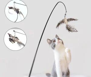 اسباب بازی میله ای بلند گربه به همراه عروسک پرنده