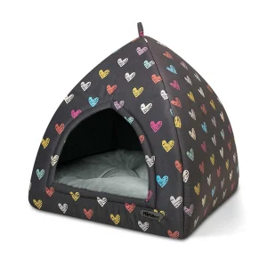 خانه سگ و گربه از جنس مخمل نرم و ضخیم مدل قلبی