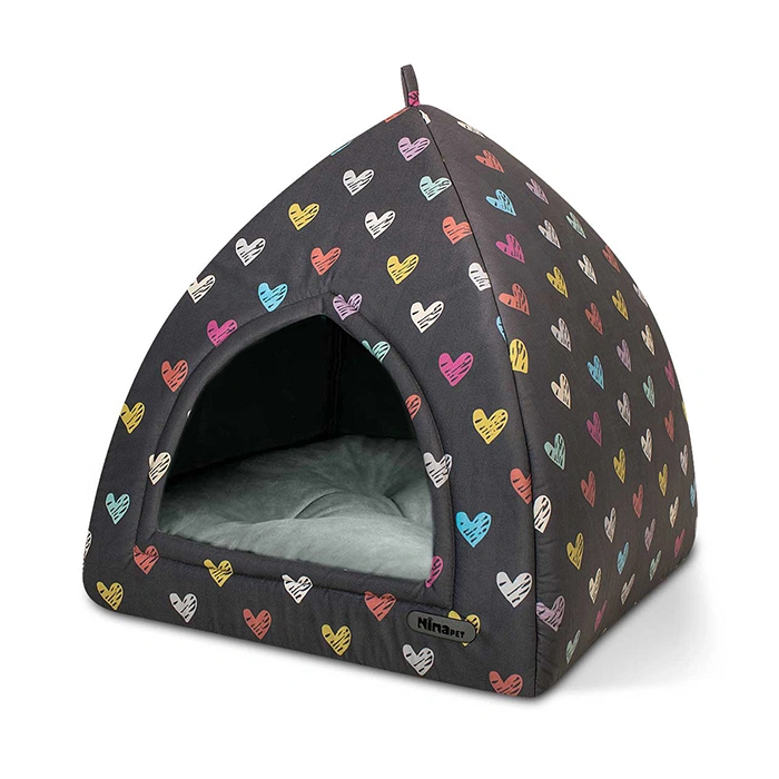 Home-Love-cat-dog خانه سگ و گربه از جنس مخمل نرم و ضخیم مدل قلبی