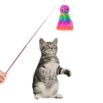 اسباب بازی میله ای گربه مدل عروسک 8 پا زنگوله دار