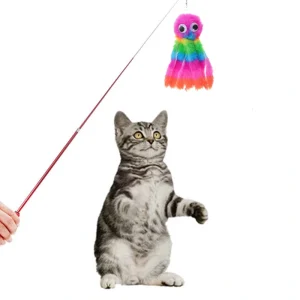 اسباب بازی میله ای گربه مدل عروسک 8 پا زنگوله دار