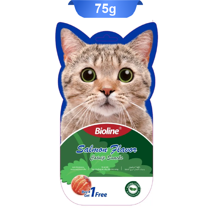 bioline-catnip-01 بستنی گربه بایولاین مدل کت نیپ طعم سالمون بسته 5 عددی Bioline Catnip Snack - Image 1