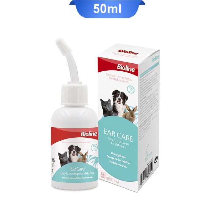 bioline-ear-care-50ml-01 قطره تمیزکننده گوش حیوانات خانگی بایولاین حجم 50 میلیلیتر Bioline Ear Care - Image 1