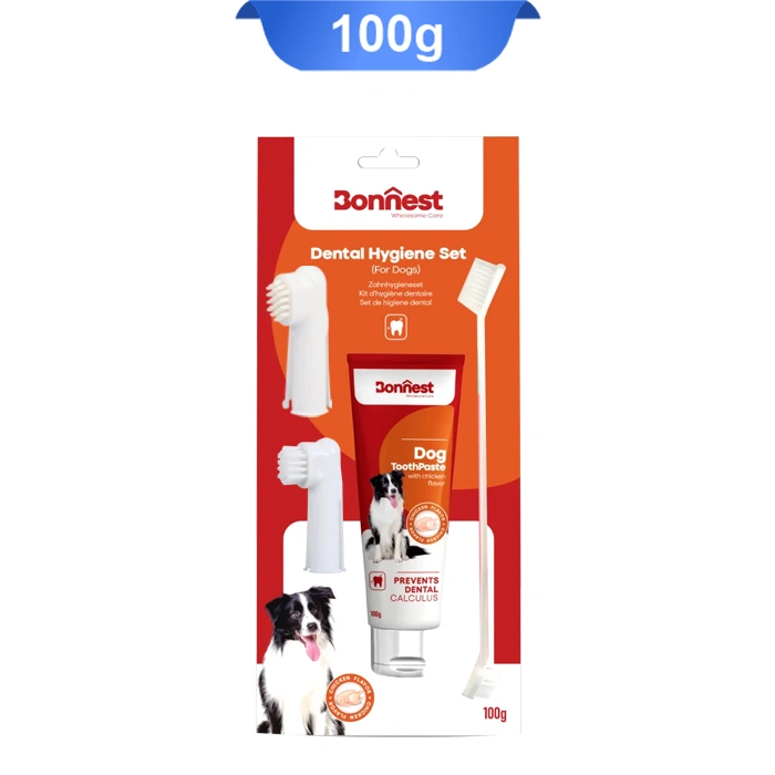 dental-set-bonnest ست خمیر دندان و مسواک سگ بونست