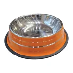 ظرف آب و غذا گربه و سگ استیل طرح شیاردار برند رزپت (15 سانتی متر) کد