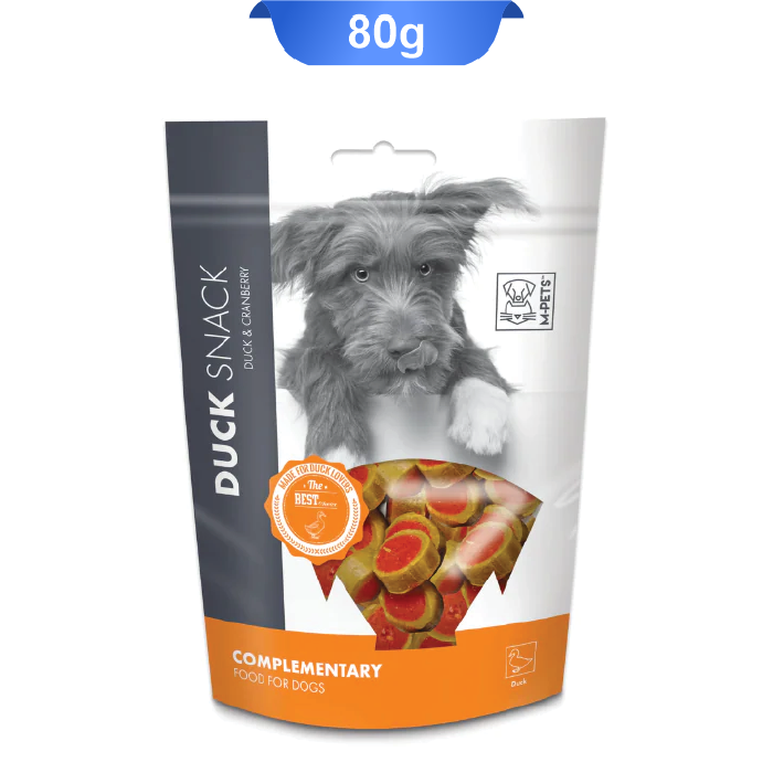 ducl-snack-duck-cranberry-80gr تشویقی سگ ام پت مدل سوشی طعم اردک و کرنبری وزن 80 گرم M-Pets Duck Snack - Image 1