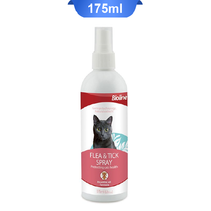flea-tick-spray-175ml-01 اسپری ضد کک و کنه گربه بایولاین 175 میلی لیتر Bioline Flea & Tick Spray - Image 1