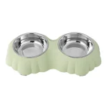 ظرف غذا و آب دو قلو پلاستیکی سگ و گربه طرح گل رزپت کد 106326 - Image 3