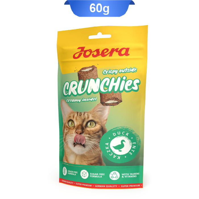 josera-crunchies-duck تشویقی مغزدار کرانچی گربه جوسرا طعم اردک وزن 60 گرم Josera Crunchies Duck - Image 1