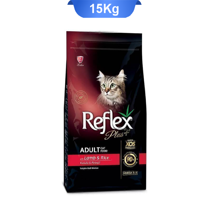 reflex-plus-cat-food-adult-lamb-rice-15kg غذای خشک گربه رفلکس پلاس بالغ طعم بره و برنج وزن 15 کیلوگرم Lamb & rice Reflex - Image 1