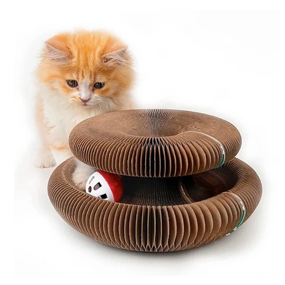 ringi اسباب بازی گربه مدل رینگی به همراه توپ جذاب دارای زنگوله