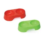 ظرف غذا و آب دو قلو پلاستیکی سگ و گربه طرح دایره ای کوچک کد 106333 - Image 3