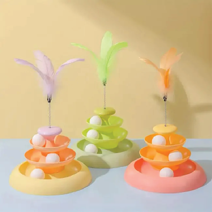 tower-watercolor-model-01 اسباب بازی گربه سه طبقه مدل آبرنگ رزپت کد 106341 - Image 1