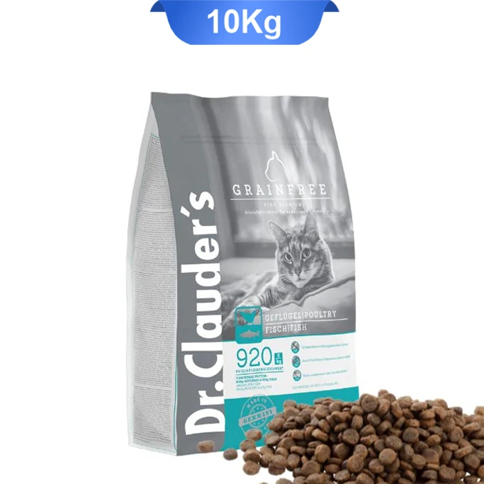 Grainfree- غذاخشک گربه بالغ حساس دکتر کلادرز فاقد غلات طعم مرغ و ماهی