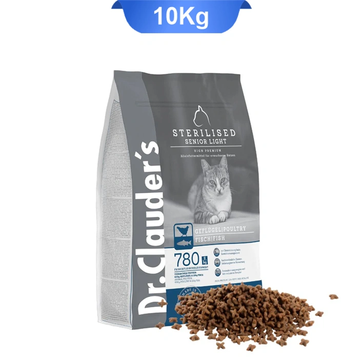senior-sterilised- غذاخشک گربه عقیم شده مسن دکتر کلادرز طعم مرغ و ماهی