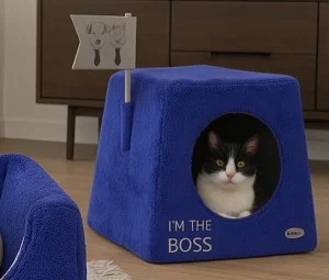 خانه سه کاره سگ و گربه از جنس مخمل نرم و ضخیم مدل باس