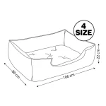 جای خواب سگ و گربه جنس پارچه مبلی درجه یک قهوه ای با تشک کرم