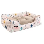 جای خواب سگ و گربه جنس پارچه مبلی درجه یک رنگ بژ مدل غول نیناپت ابعاد 52x72x22 سانتی متر کد 2379