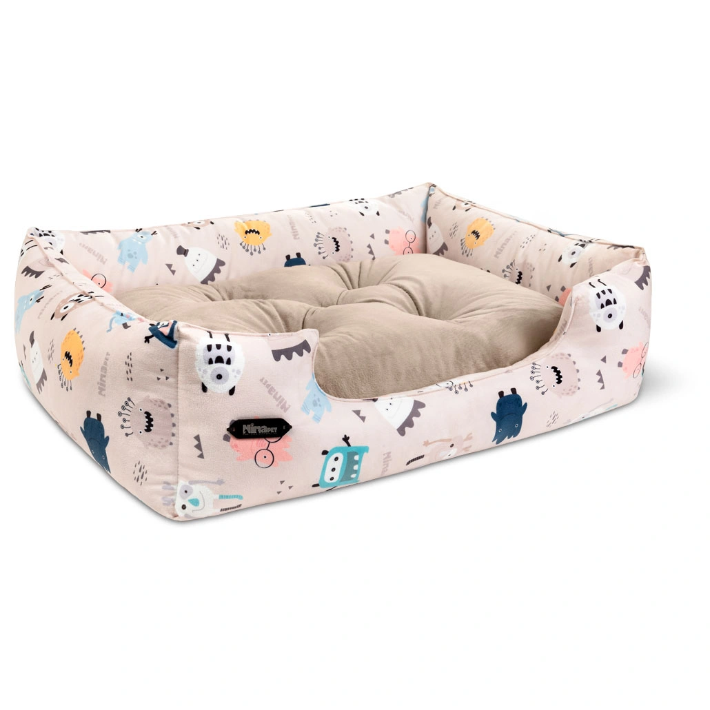 2379- جای خواب سگ و گربه جنس پارچه مبلی درجه یک رنگ بژ مدل غول نیناپت ابعاد 52x72x22 سانتی متر کد 2379 - Image 1