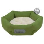 جای خواب سگ و گربه جنس پارچه مبلی درجه یک سبز مدل کوتو