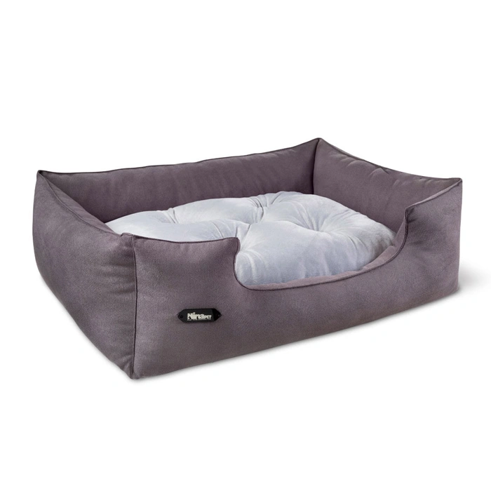 3353 جای خواب سگ و گربه جنس پارچه مبلی درجه یک خاکستری با تشک طوسی