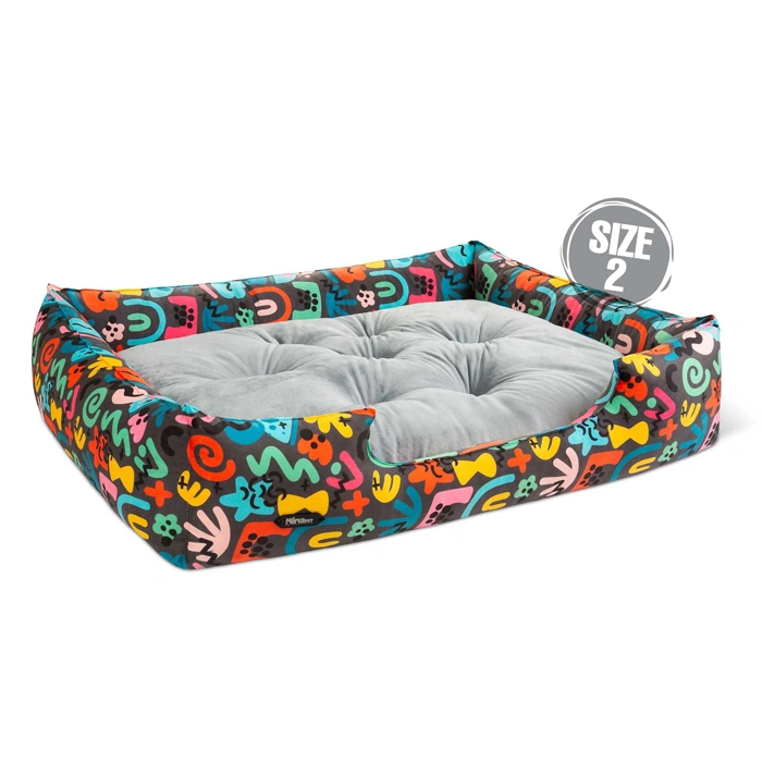 4839- جای خواب سگ و گربه جنس پارچه مبلی درجه یک تشک طوسی مدل منحنی