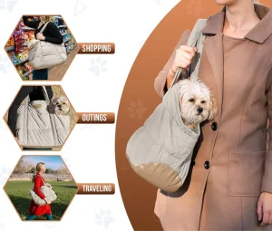 ساک حمل سگ و گربه نیناپت رنگ طوسی مدل پوچه