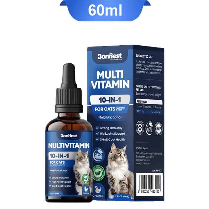 Multivitamin-Drops-Cat- قطره مولتی ویتامین گربه بونست مدل 10 در 1
