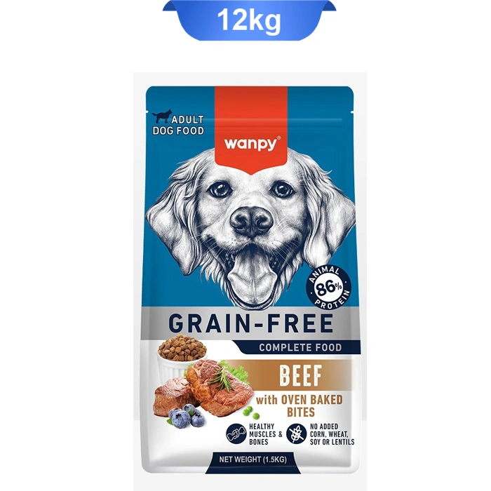 Wanpy-Dry-food-Beef-dog- غذا خشک سگ بالغ ونپی طعم گوشت (Beef) 12 کیلوگرم